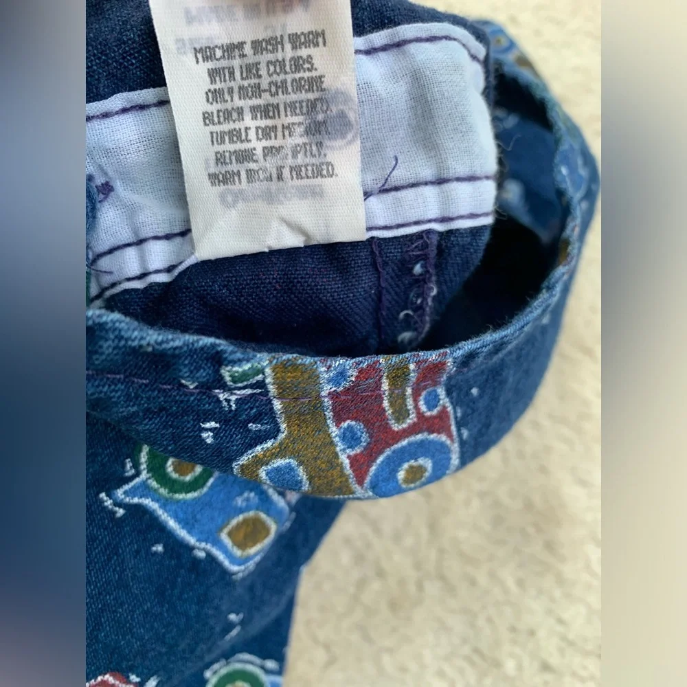 Vintage Oshkosh Size 3T Construction Denim Shorts Overalls - Picture 4 of 12